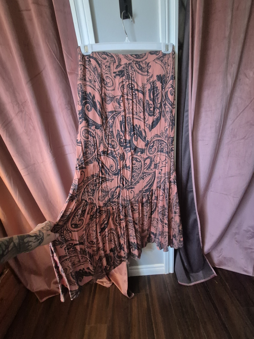 Free People Rust and Black Paisley Maxi Skirt - Picture 6 of 6